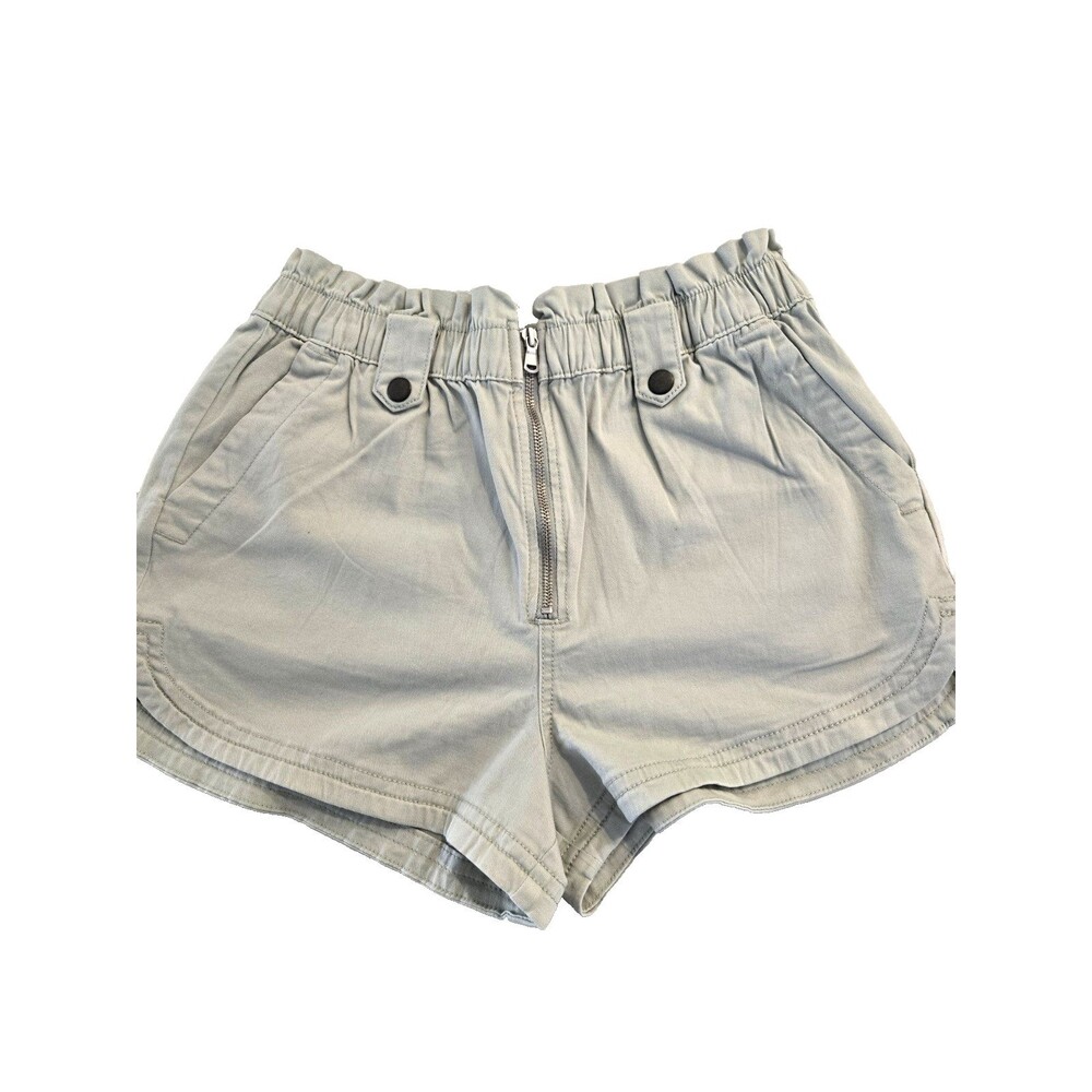 Celebrity Pink L Paperbag Elastic Waist Shorts Womens Sage Green Zip Up Utility
